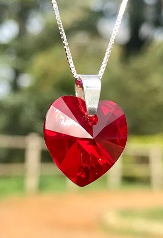 Colgante corazón Swarovski con cadena plata 925