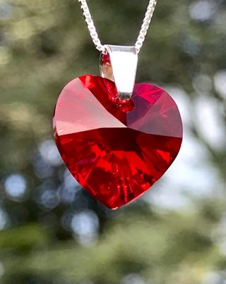 Colgante corazón Swarovski con cadena plata 925
