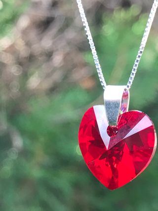Colgante corazón Swarovski con cadena plata 925