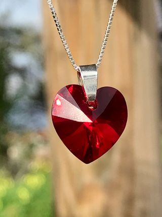 Colgante corazón Swarovski con cadena plata 925