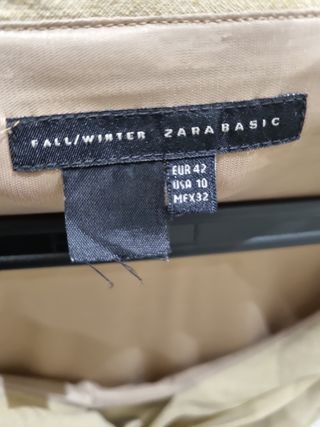 Vestido Zara sin magas color Beige talla 42