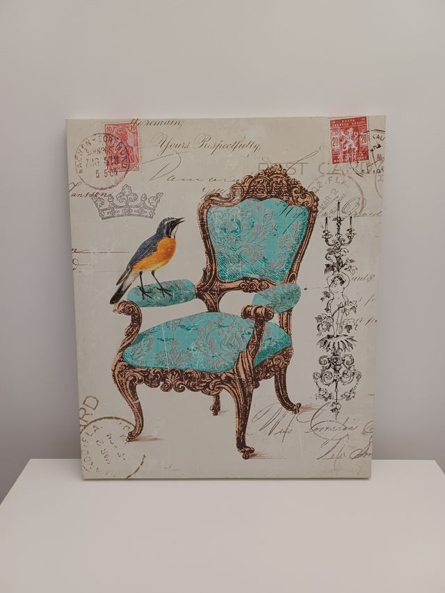 Cuadro sillón y ruiseñor