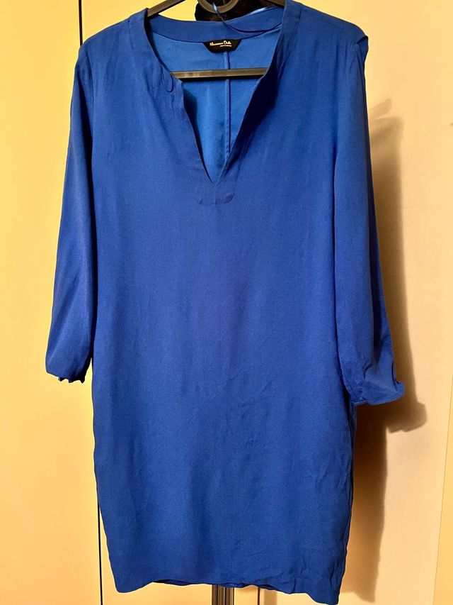 Vestido Massimo Dutti azul talla 38