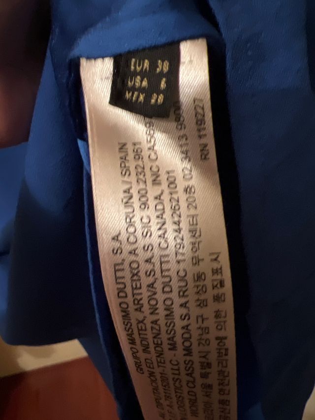 Vestido Massimo Dutti azul talla 38