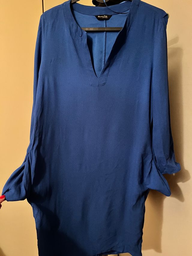 Vestido Massimo Dutti azul talla 38