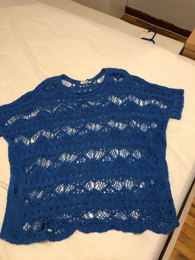 Jersey  ganchillo azul 44