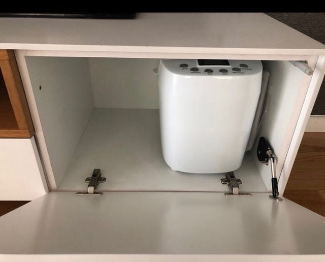 Mueble TV lavado blanco y combinado con madera