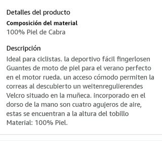 Guantes "Mic-tex"de cuero sin dedos talla XS