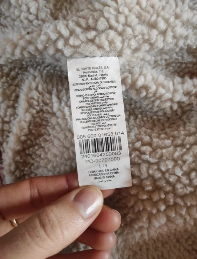 Chaqueta pana niña, talla 13 - 14