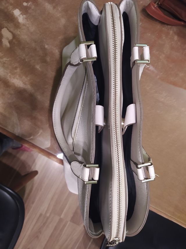 bolso grande zara blanco roto