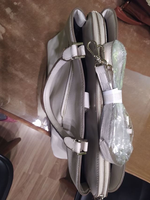 bolso grande zara blanco roto