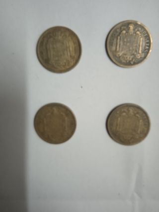 4 monedas de 2.5 pesetas de 1953 