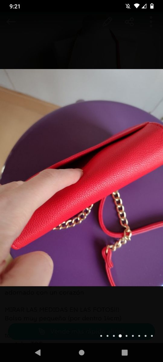 bolso PEQUEÑO rojo con corazón, nuevo