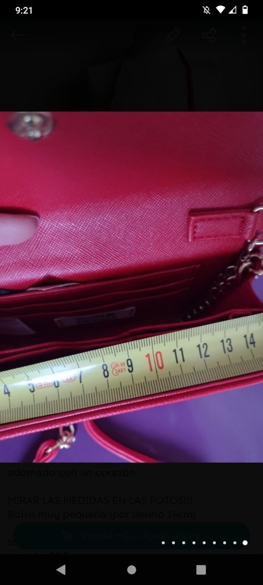 bolso PEQUEÑO rojo con corazón, nuevo