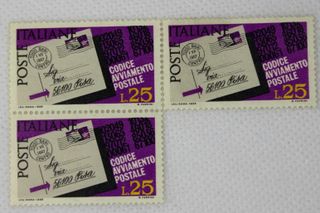 81. Terzina Francobolli CAP 1968 L. 25