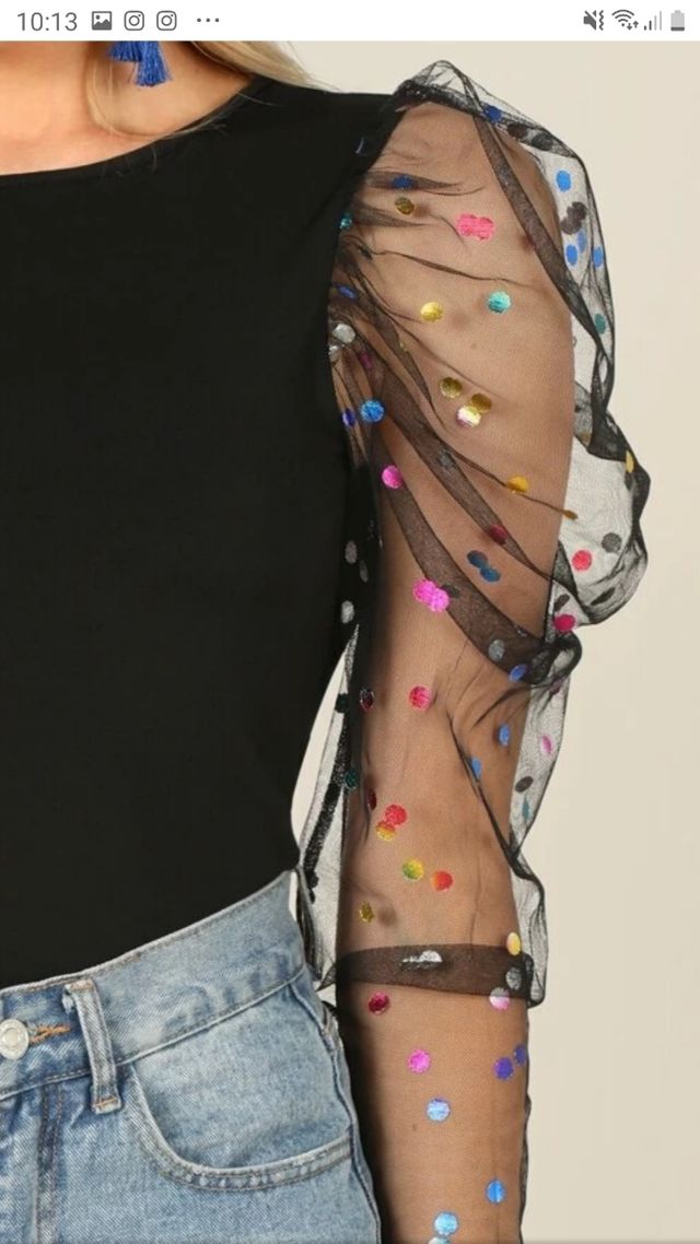 Lote dos blusas mangas transparentes