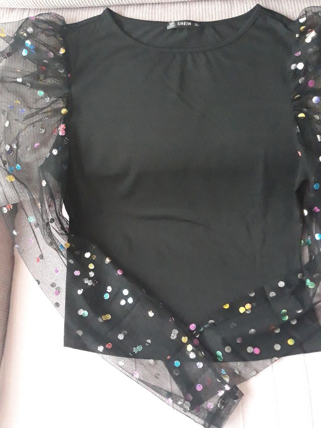 Lote dos blusas mangas transparentes