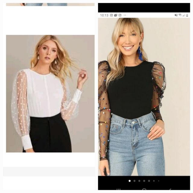 Lote dos blusas mangas transparentes