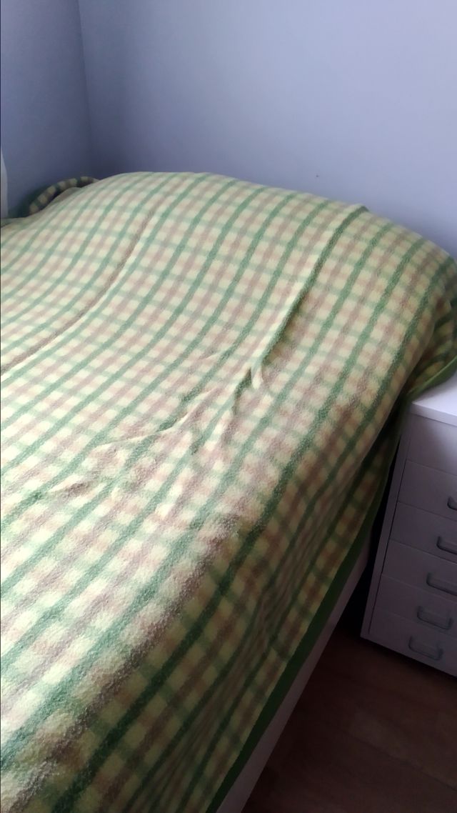 Manta de cama individual  pura lana de 90