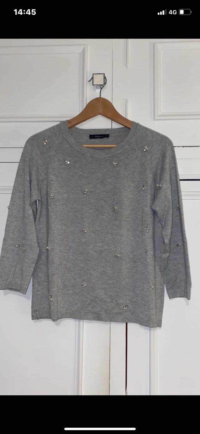 Jersey manga francesa con abalorios