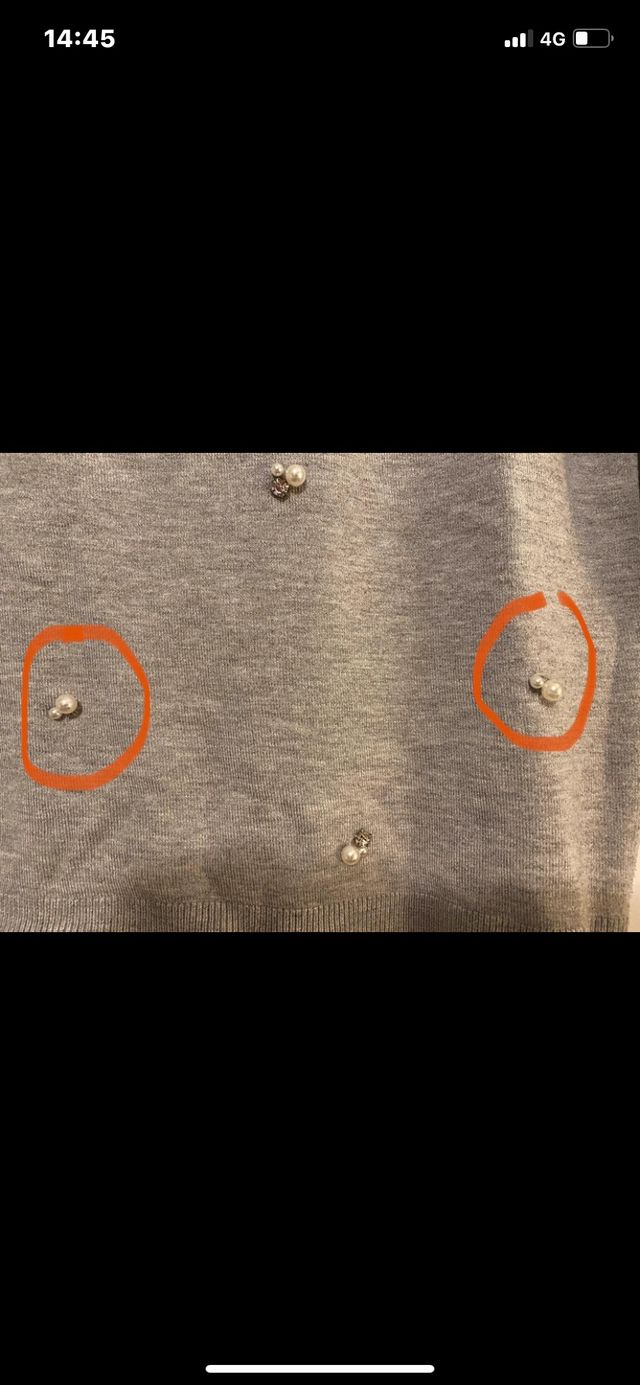 Jersey manga francesa con abalorios