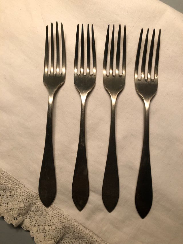 4 tenedores vintage de alpaca