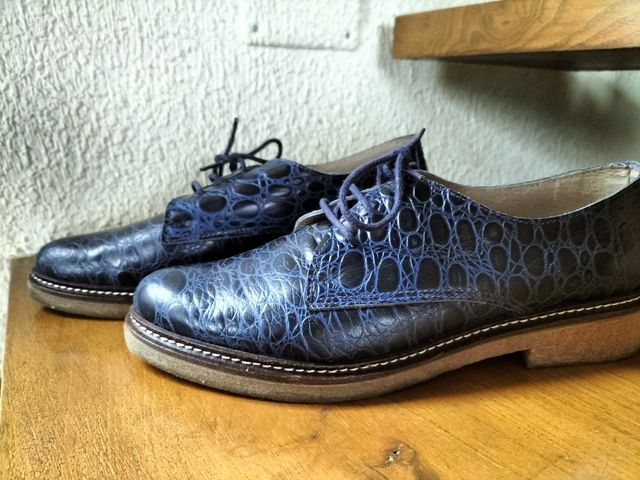 Zapatos Azules Piel Back