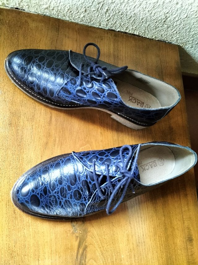 Zapatos Azules Piel Back