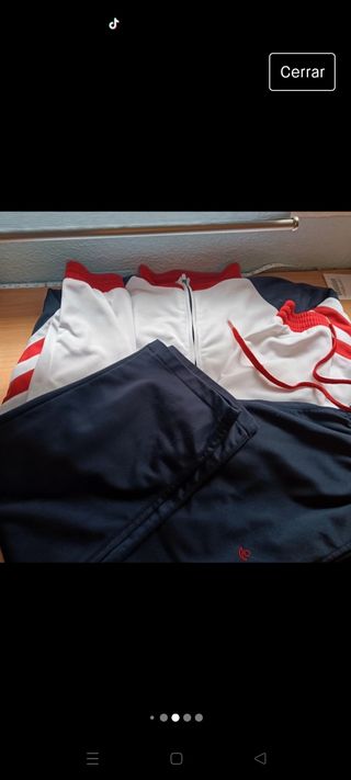 Chándal hombre blanco y azul marino talla M 