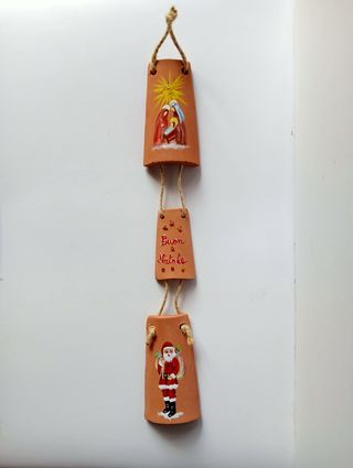 Tris tegoline natalizie decorate a mano 
