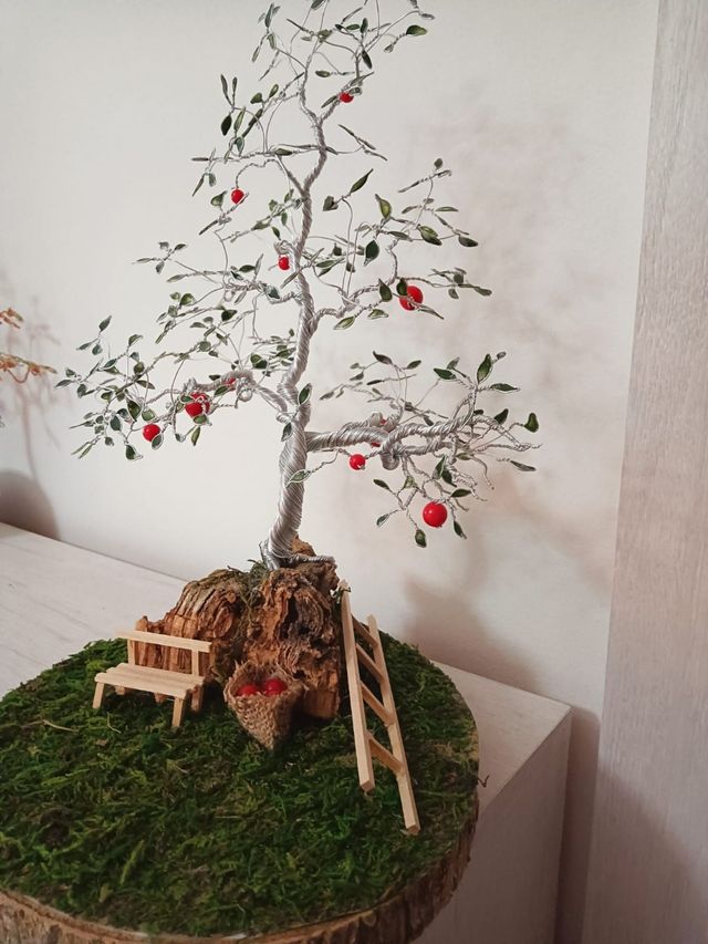 Adorno árbol alambre aluminio