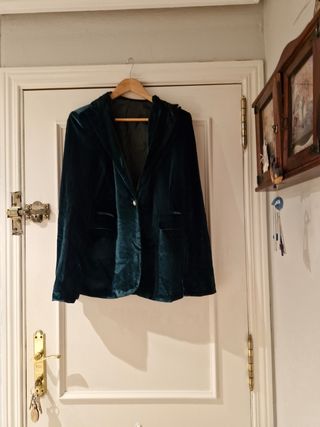 Americana terciopelo verde