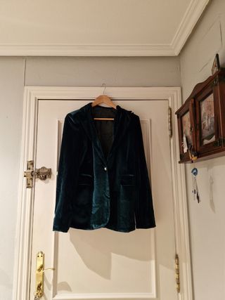 Americana terciopelo verde