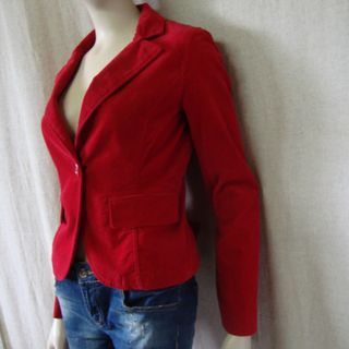 Americana blazer rojo aterciopelado