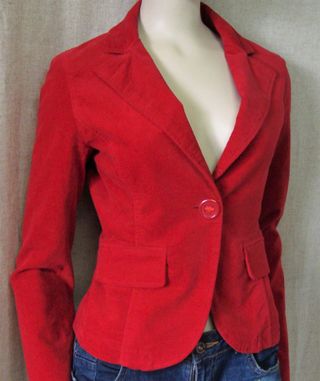 Americana blazer rojo aterciopelado