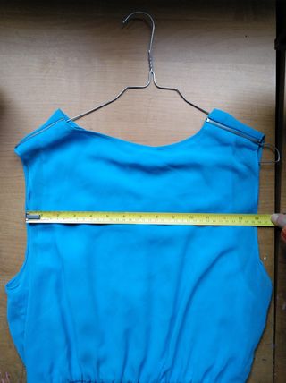 Vestido de gasa azul con cinturón talla M