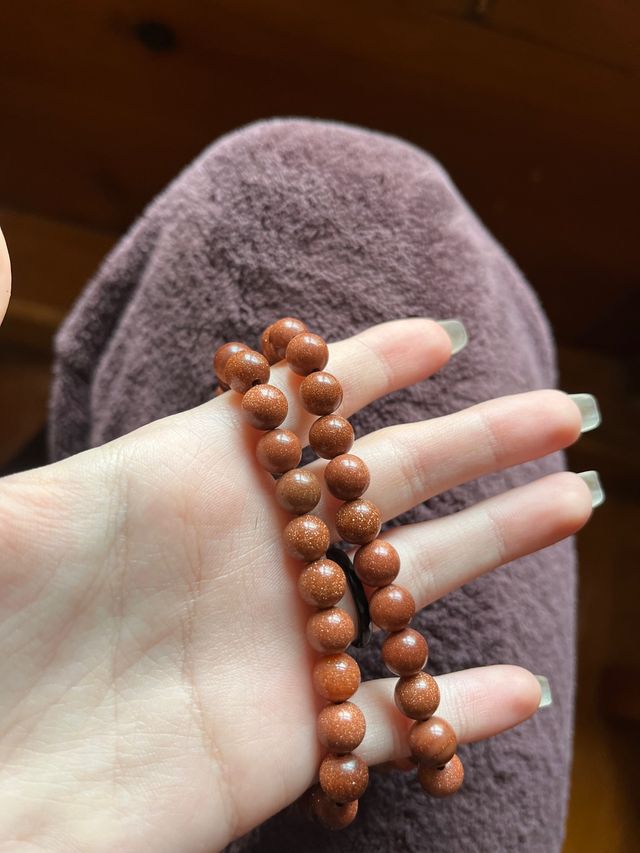 Collar de bolas de aventurina dorada