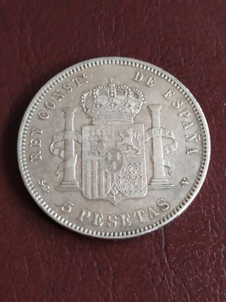 5 pesetas Alfonso XIII de 1898.