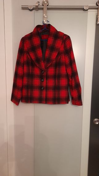 chaqueta de cuadros lana