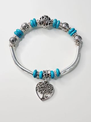 PULSERA PLATEADA Y TURQUESA