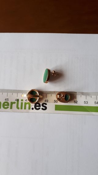 Pendientes y anillo de oro 