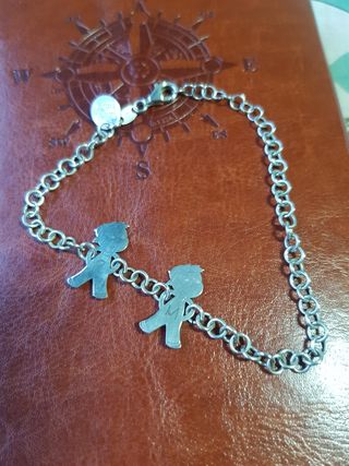 Pulsera o tobillera plata cuchi cuchi niños 