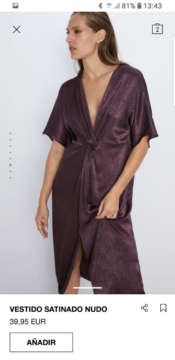 Precioso vestido raso Zara