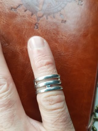 Anillo plata artesano tipo esclava ,unico