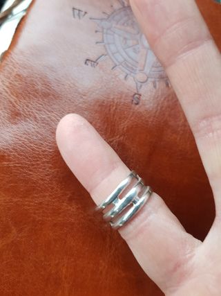 Anillo plata artesano tipo esclava ,unico