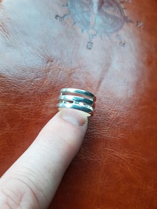 Anillo plata artesano tipo esclava ,unico