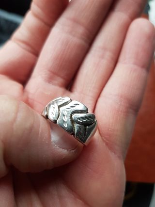 Muy antiguo anillo plata y oro Mexico,artesano