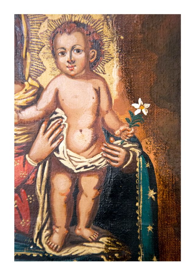 Cuadro pintura Virgen del Rosario