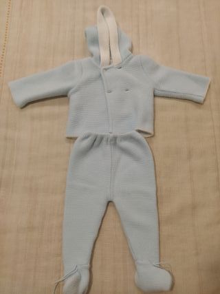Chaqueta y polaina bebé de punto