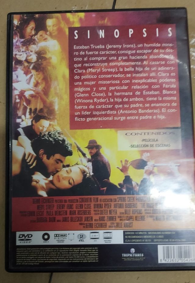 La casa de los espíritus en DVD